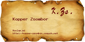 Kopper Zsombor névjegykártya